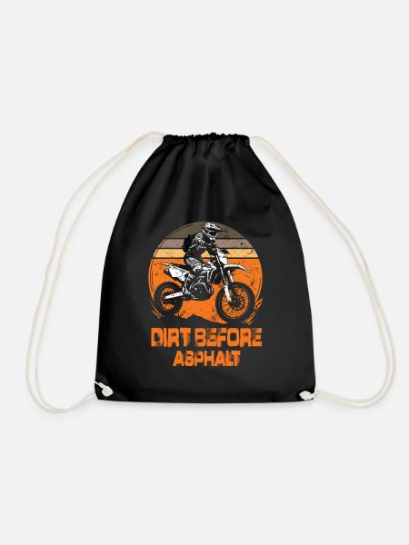 Dirt Before Asphalt Motocross Motorrad Enduro - Turnbeutel - Schwarz