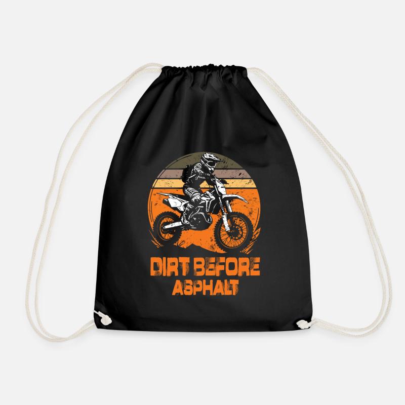 Dirt Before Asphalt Motocross Motorrad Enduro - Turnbeutel - Schwarz