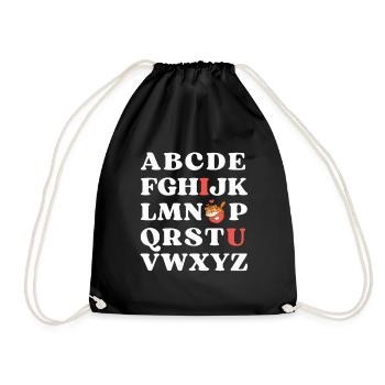 ABC I love you Kids Tiger Valentine's Day - Drawstring Bag - black - Front