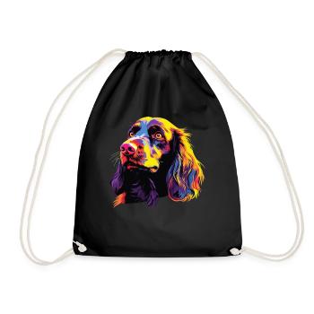 Épagneul Boykin coloré aquarelle - Sac de sport léger - noir - Devant