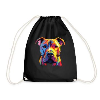 Aquarelle Colorée Dogo Argentino - Sac de sport léger - noir - Devant
