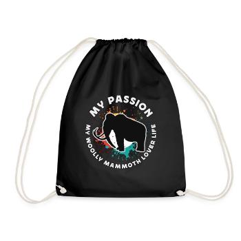 Woolly Mammoth Lover My Passion My Trunked Animals - Drawstring Bag - black - Front