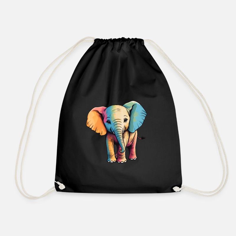Elefant Bunt Süßes Elefanten Baby Mandala Hindi - Turnbeutel - Schwarz