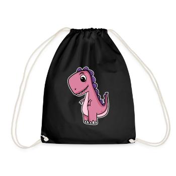 Dino Dinosaur - Drawstring Bag - black - Front