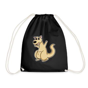 Motif animal kangourou - Sac de sport léger - noir - Devant