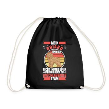 Briard is unbeatable Berger de Brie Briard - Drawstring Bag - black - Front
