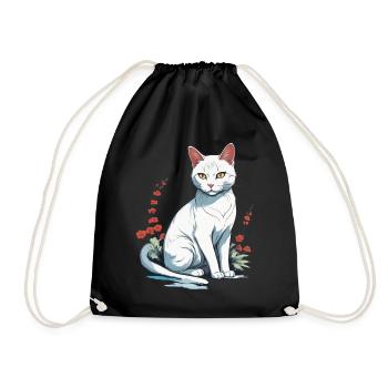 Hauskatzen Besitzer Niedliche Katze Katzen Dame - Turnbeutel - Schwarz - Vorne