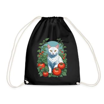 Garden Cat Cute Pet Love - Drawstring Bag - black - Front