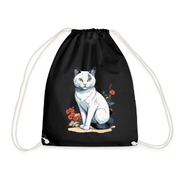 Hauskatzen Besitzer Niedliche Katze Katzen Dame - Turnbeutel - Schwarz - Vorne