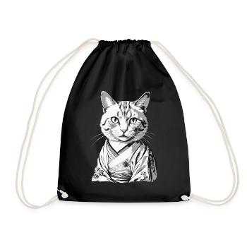 Kimono Japonais Chat Chat Domestique Propriétaire - Sac de sport léger - noir - Devant