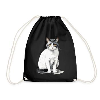 Hauskatzen Besitzer Niedliche Katze Katzen Dame - Turnbeutel - Schwarz - Vorne