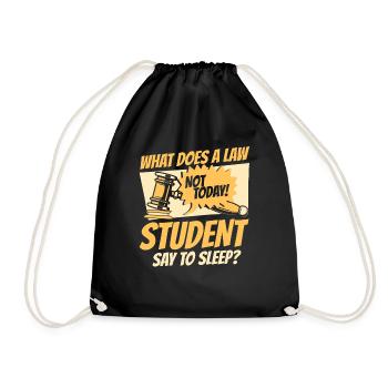 What Does A Law Student Say To Sleep Law School - Drawstring Bag - black - Front