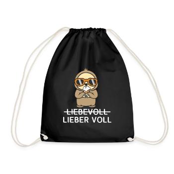 Lieber Voll als Liebevoll Bier - Turnbeutel - Schwarz - Vorne