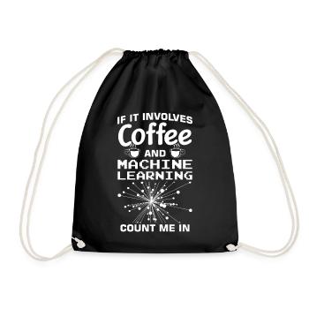 Machine Learning Algorithms AI Data Analyst - Drawstring Bag - black - Front
