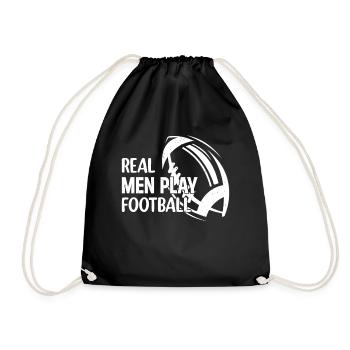 Real men play Football - American Football Player - Turnbeutel - Schwarz - Vorne