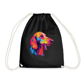 Aquarelle coloré Bedlington Terrier - Sac de sport léger - noir - Devant