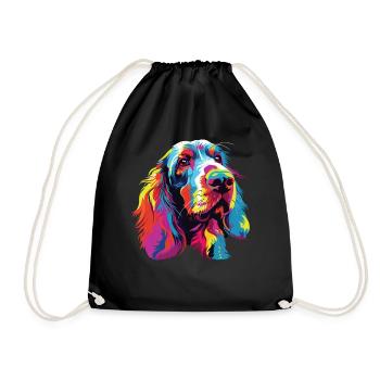 Wasserfarben Farbenfroher Petit Basset Griffon - Turnbeutel - Schwarz - Vorne