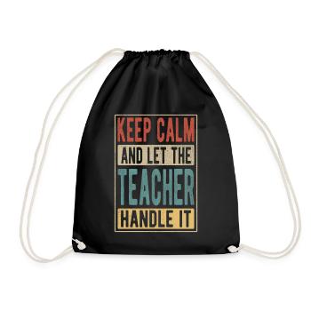 Lehrer Retro Geschenk - Turnbeutel - Schwarz - Vorne
