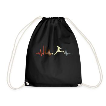 Rugby Player Heart Line ECG - Drawstring Bag - black - Front