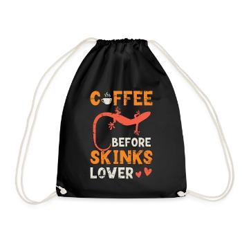 Skinks Lover Coffee Before Lizard Coffee Lover - Turnbeutel - Schwarz - Vorne