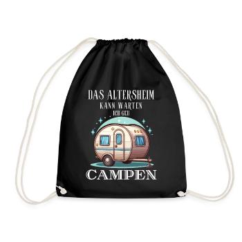 Camping Rentner Ruhestand Campingplatz Kollege Fun - Turnbeutel - Schwarz - Vorne