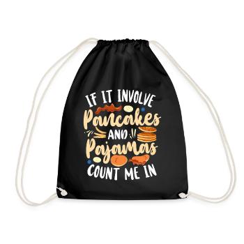 Pancake Lover Kids If It Involves - Drawstring Bag - black - Front