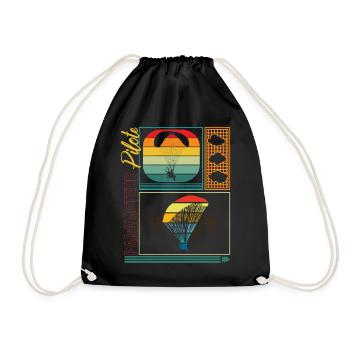 chemise de parachute, tee-shirt rétro vintage de - Sac de sport léger - noir - Devant