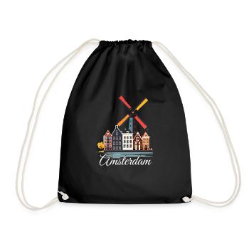 Amsterdam Pays-Bas Néerlandais - Sac de sport léger - noir - Devant