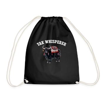Yak Whisperer Himalayan Tibet - Drawstring Bag - black - Front