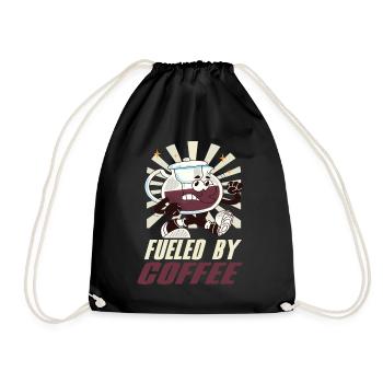 Fueled By Coffee Kaffee Barista Espresso Kaffee - Drawstring Bag - black - Front