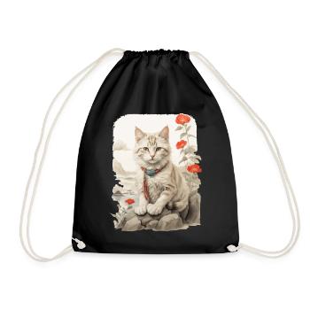 Hauskatzen Besitzer Niedliche Katze Katzen Dame - Turnbeutel - Schwarz - Vorne