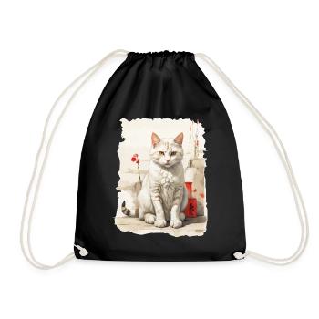 Hauskatzen Besitzer Niedliche Katze Katzen Dame - Turnbeutel - Schwarz - Vorne