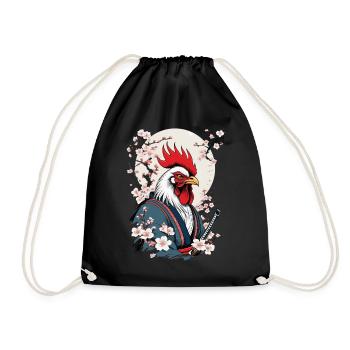 Coq Vintage samouraï Ukiyo-E Style Design - Sac de sport léger - noir - Devant