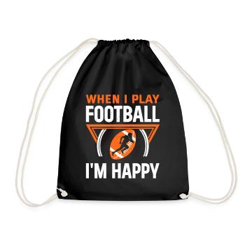 Le bonheur ne s’achète pas, mais on peut jouer au football - Sac de sport léger - noir - Devant