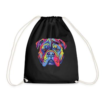 Watercolor Colorful Alapaha Blue Blood - Drawstring Bag - black - Front