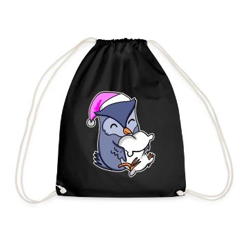 Owl Tired Sleeping Sleep Girl - Drawstring Bag - black - Front