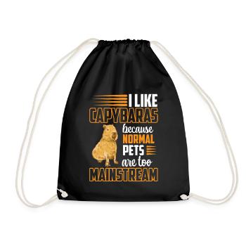 I like Capybara South America Capybara - Drawstring Bag - black - Front