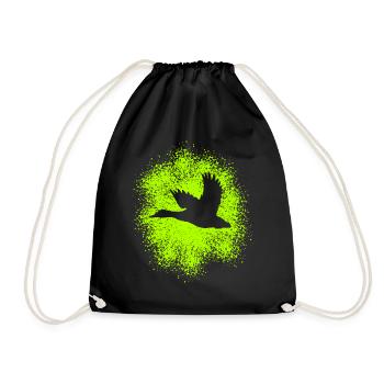Flying Duck – Parfait pour les chasseurs et les amoureux de la nature - Sac de sport léger - noir - Devant