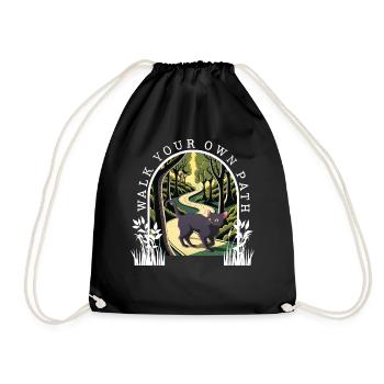 Inspirierendes Shirt, Walk Your Own Path T-Shirt, - Turnbeutel - Schwarz - Vorne