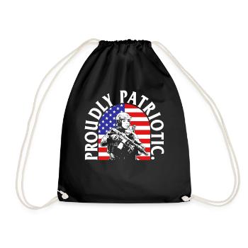 Patriotisches Hemd, stolzes patriotisches T-Shirt, Geschenk für - Turnbeutel - Schwarz - Vorne