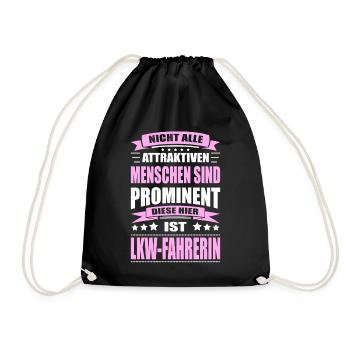 Nicht Alle Menschen Sind Prominent LKW-Fahrerin - Turnbeutel - Schwarz - Vorne