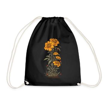 Tagetes Décoration Florale Vintage Esthétique Streetwear - Sac de sport léger - noir - Devant