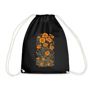 Tagetes Décoration Florale Esthétique Streetwear - Sac de sport léger - noir - Devant