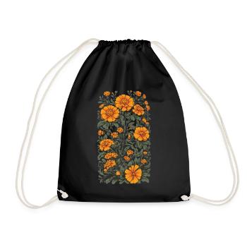Esthétique Tagetes Décoration Florale Vintage - Sac de sport léger - noir - Devant