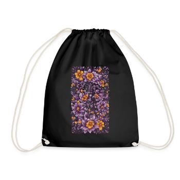 Décoration florale violette Design vintage et streetwear - Sac de sport léger - noir - Devant
