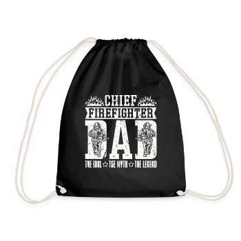 Chief Firefighter Dad The Idol The Myth Fireman - Drawstring Bag - black - Front