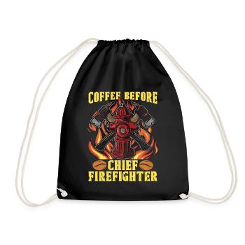 Chief Firefighter Coffee Firefighter Coffee Lover - Turnbeutel - Schwarz - Vorne