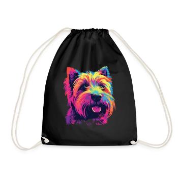 Aquarelle colorée irlandaise Glen d’Imaal - Sac de sport léger - noir - Devant
