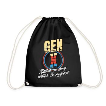 Retro Gen X Raised on Hose Water and Neglect men - Drawstring Bag - black - Front