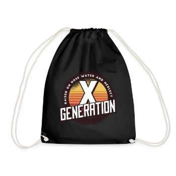 Retro Gen X Raised on Hose Water and Neglect men - Drawstring Bag - black - Front